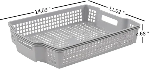 Miniatura 2 de Ramddy Paquete de 6 bandejas apilables de almacenamiento de papel A4, color gris