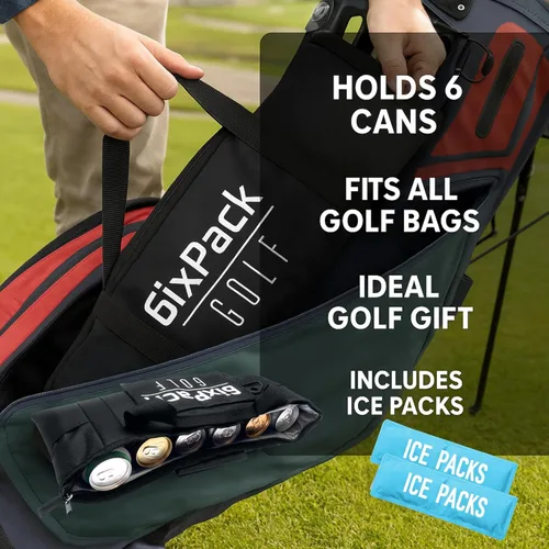 Miniatura 8 de Bolsa enfriadora de golf más 2 paquetes de hielo, aislamiento de celda cerrada HD que mantiene las bebidas frías durante horas, capacidad para 6