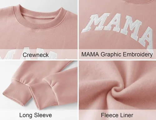 Miniatura 4 de LOMON Sudadera de cuello redondo para mujer, casual, de gran tamaño, sudadera con capucha de manga larga de forro polar