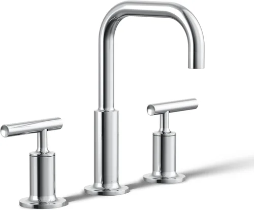 Miniatura 26 de KOHLER K-14406-3-2MB Purist - Grifo para lavabo de baño, 3 agujeros con asas cruzadas bajas, 1.2 GPM, latón moderno cepillado vibrante Latón