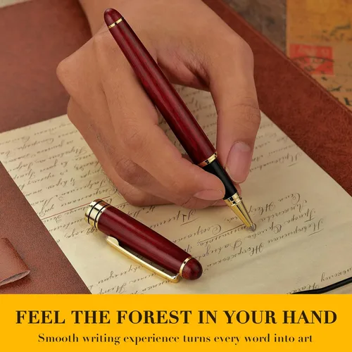 Miniatura 8 de BEILUNER Juego de Escritura de Bolígrafo de Madera Personalizado de Lujo, Palisandro - Elegante y Bonito Juego de Bolígrafos de Regalo para Firma