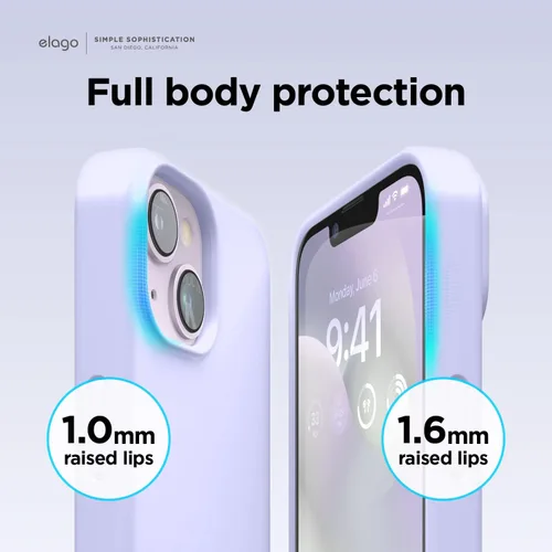 Miniatura 6 de elago Compatible con Funda para iPhone 14, funda de silicona líquida, funda protectora de cuerpo completo, a prueba de golpes, diseño delgado, forro