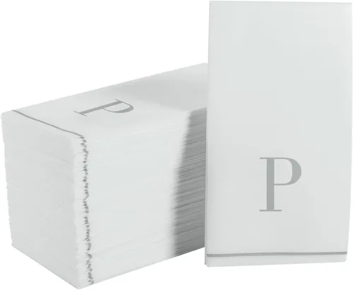 Miniatura 7 de Luxe Party Paquete de 56 servilletas con monograma, letra I inicial, desechables, aerolínea premium, sensación de lino, ajuste decorativo de mesa