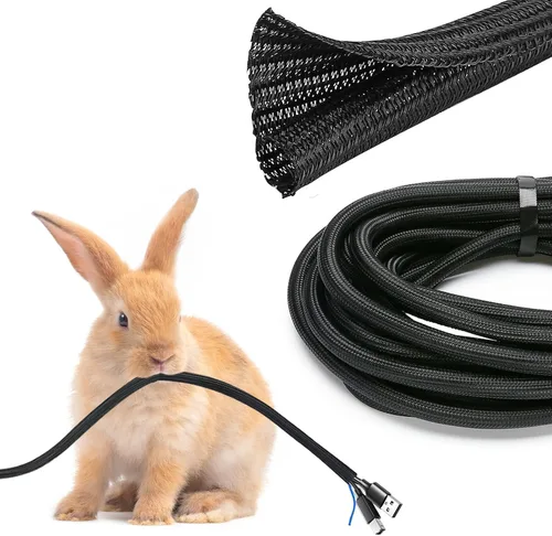 JOTO Paquete de 1 funda de organización de cables, sistema organizador de cables de 10 pies con cremallera para TV, computadora, oficina,