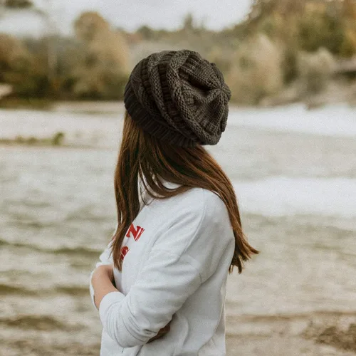 Miniatura 6 de Somaler Gorro de punto para mujer de gran tamaño grueso para invierno gorro de esquí