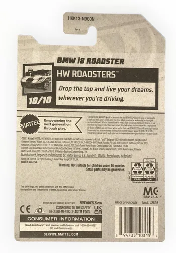Miniatura 2 de Hot Wheels BMW i8 Roadster, HW Roadsters 10/10 [Negro] 156/250