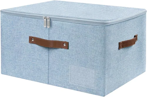 Miniatura 14 de Lucky Monet 1 contenedor de almacenamiento con tapas de cremallera de 10 x 8 x 7 pulgadas, cajas de almacenamiento plegables de tela con tapa