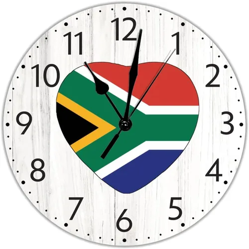 Miniatura 24 de UFunhome Reloj de pared con bandera de Singapur, con diseño de bandera nacional, sin tictac, funciona con pilas, 10 pulgadas, bandera nacional