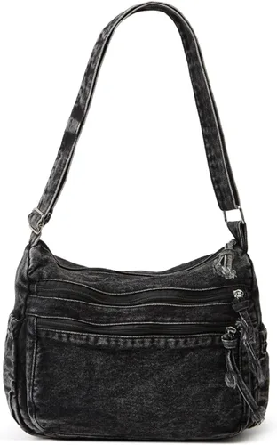 Miniatura 9 de Bolso de hombro grande retro para mujer de lona de denim, bolso cruzado de denim, bolso ligero informal, bolso de mano con asa superior