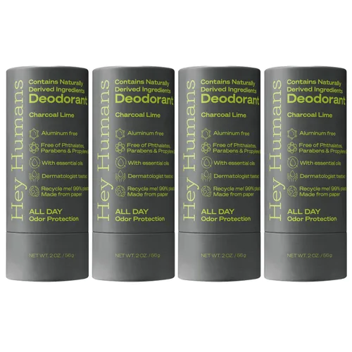 Hey Humans Desodorante sin aluminio para mujeres y hombres, contiene ingredientes derivados naturalmente, control de olores de larga duración con