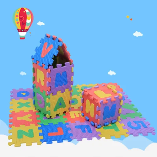 Miniatura 9 de Tapete de juego de espuma EVA para niños, 36 piezas de tapetes suaves de rompecabezas con números y letras, suelo educativo grueso para habitación