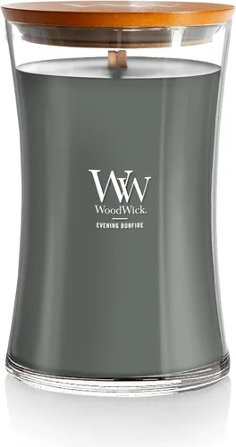 Miniatura 30 de WoodWick Santal Myrrh - Vela grande en frasco con forma de reloj de arena, cera de mezcla de soya prémium, mecha de madera Pluswick Innovation