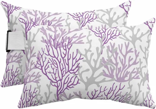 Miniatura 16 de PIEPLE Blue Flower - Almohada rectangular para reposacabezas para exteriores e interiores, 11 x 16 pulgadas, relleno de poliéster, impermeable