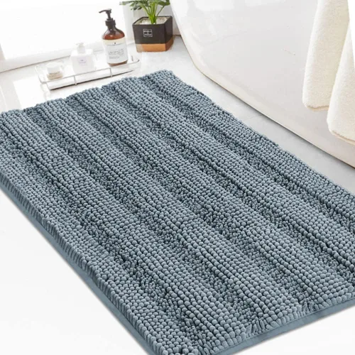 Miniatura 66 de Turquoize Alfombras de Baño de Chenilla Peludas Alfombra de Baño Antideslizante Gruesas Alfombras Peludas para Baño Chenilla Juego de Alfombra