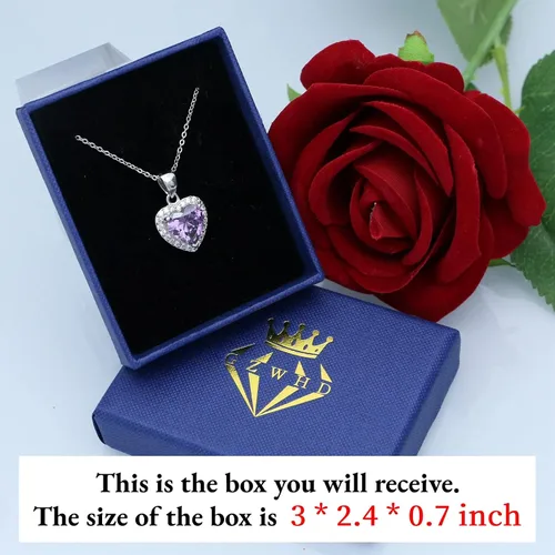 Miniatura 5 de GZWHD Collares con dije de corazón para mujeres y niñas, con circonita cúbica, regalo de San Valentín, día de la madre, Navidad, aniversario, regalo