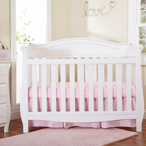 Miniatura 6 de EVERYDAY KIDS Falda plisada para cuna, color rosa claro; falda de cama de cuna de 100% algodón natural para bebés, niños y niñas; volantes para cuna
