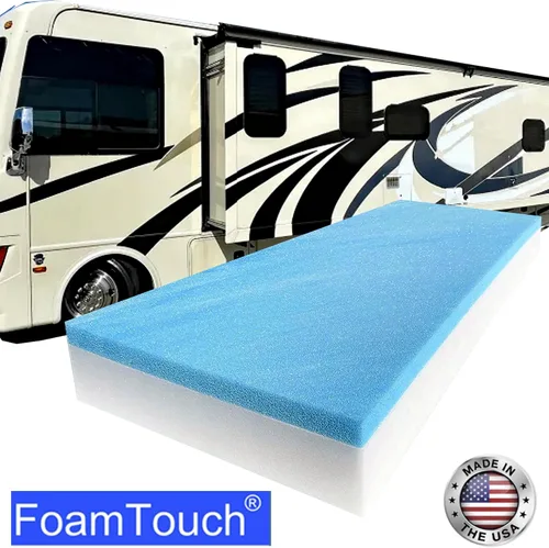 Miniatura 4 de FoamTouch Colchón litera de 8 x 38 x 72 pulgadas, espuma viscoelástica de gel en blanco de alta densidad, variedad de repuesto de colchón