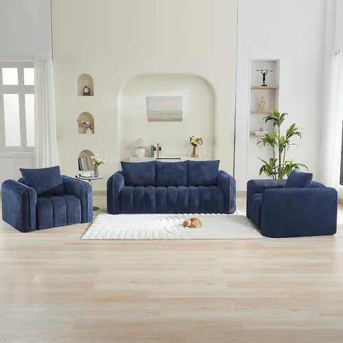 Miniatura 28 de Sofá Loveseat Sin Armazón de 66'', Sofá de 2 Plazas con Asientos Profundos Acolchados con Reposabrazos Redondeados, Sofá Nube de Pana Tapizado