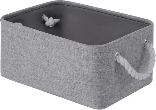 Miniatura 47 de Cestas de almacenamiento para estantes de 11.8 x 7.9 x 5.2 pulgadas, contenedores de almacenamiento plegables de tela con asas, organizador