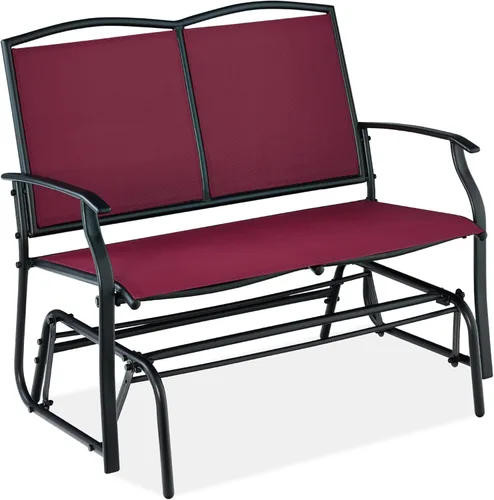 Miniatura 12 de Best Choice Products Balancín de acero para 2 personas para patio al aire libre, balancín de dos plazas para terraza, porche con tela de textileno