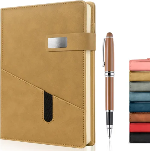 Miniatura 16 de Cuaderno A5 en blanco, cuaderno de bocetos de cuero de tapa dura recargable con bolsillo y hebilla magnética, 240 páginas gruesas de viaje para Negro