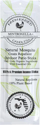 Miniatura 5 de Mintronella - Varillas de incienso repelente de mosquitos de citronela y menta fabricadas en Estados Unidos, paquete de 100 unidades, repelente