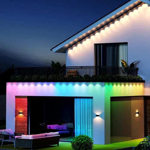 Miniatura 3 de Feit Electric - Luces exteriores permanentes inteligentes RGBIC con luz de cadena de blanco ajustable, luces LED de Navidad de 50 pies, WiFi