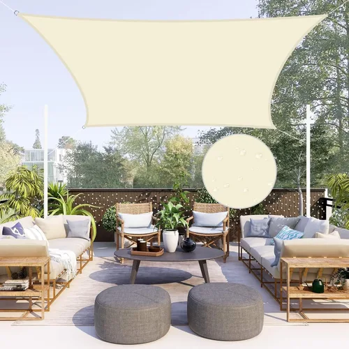 Miniatura 26 de Neween Toldo tipo vela triangular de 6 pies 7 pulgadas x 6 pies 7 pulgadas x 6 pies 7 pulgadas, impermeable, para patio, terraza, pérgola, para Gris