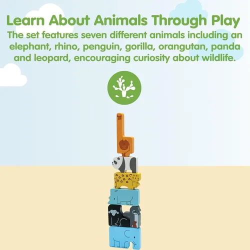 Miniatura 2 de PlanToys Juego de rompecabezas de animales de madera para niños a partir de 3 años Juego de lógica Montessori y juego a juego que desarrolla