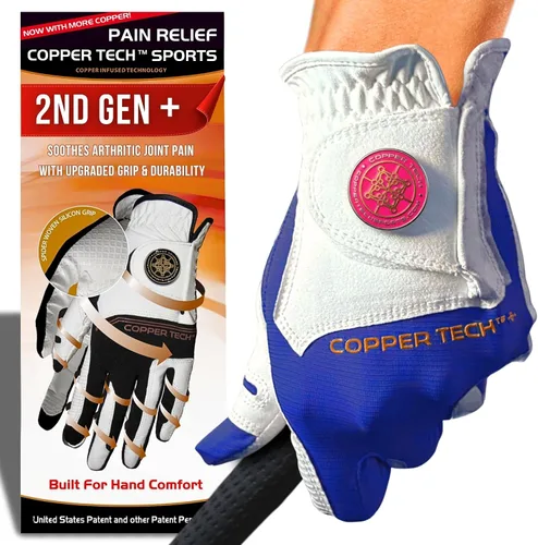 Miniatura 24 de Copper Tech Plus Ladies Golf Gloves Women (2nd Gen) Copper Compression Joint Support with Flexible & Comfortable Fit Tacky Silicone Pad