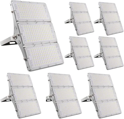Miniatura 10 de papasbox Luz de inundación LED de 100 W para exteriores, luces de seguridad para exteriores de 8000 lúmenes, luces LED blancas cálidas de 3000 K