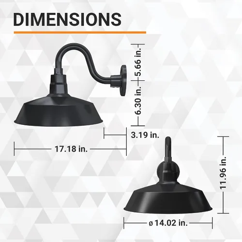 Miniatura 4 de 14 pulgadas. RLM Warehouse - Pantalla con brazo de cuello de cisne y bombilla Led A19 5000K de 9W