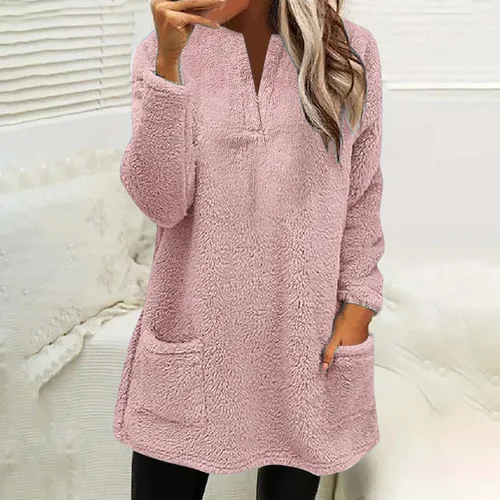 Miniatura 2 de TAPIYANG Fuzzy Fleece Sweatshirts Women Plush Thermal Sweatshirt Winter Warm Thicken Sweatshirts Shaggy Sherpa Pullover Tops