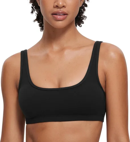 Miniatura 41 de CRZ YOGA Butterluxe - Mini brasier para mujer, cuello redondo, de bajo impacto, inalámbrico, deportivo, yoga, acolchado, para entrenamiento
