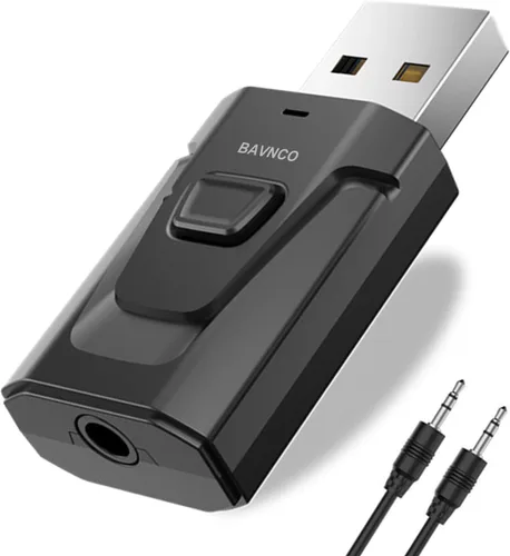 Adaptador auxiliar Bluetooth para automóvil, receptor de música estéreo inalámbrico 5.0 con cancelación de ruido, kits de automóvil manos libres,