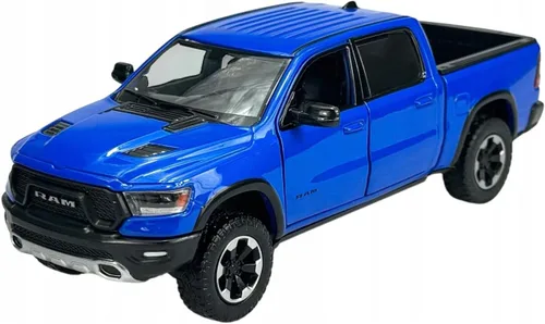 2019 RAM Rebel 1500 Crew Cab Pickup Truck Blue Metallic American Classics Series 1/24-1/27 Modelo de coche fundido a troquel por Motormax