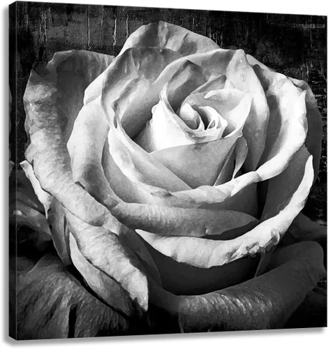Miniatura 11 de Cuadro de flores para sala de estar, arte de pared floral azul y blanco sobre lienzo con detalles dorados para decoración de dormitorio gris, 32 x