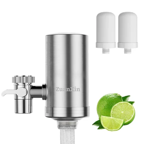 Filtro de agua para grifo de fregadero, purificador de agua de acero inoxidable para fregadero de cocina, reduce PFAS, plomo, cloro y