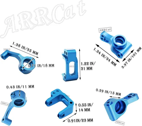 Miniatura 4 de Pieza de actualización para 1/10 ECX 2WD, bloque de ruedas de aleación y bloques de dirección y portadores de eje trasero para Ecx 1/10 2WD Ruckus