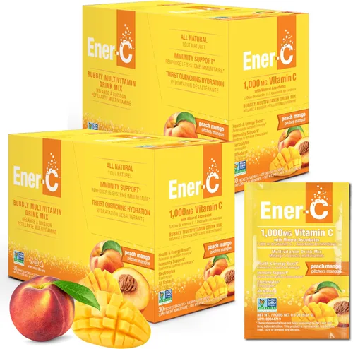 Miniatura 12 de Ener-C Mezcla de bebida multivitamínica de naranja, 1000 mg de vitamina C, sin OMG, vegana, polvo de jugo de fruta real, apoyo inmunológico natural