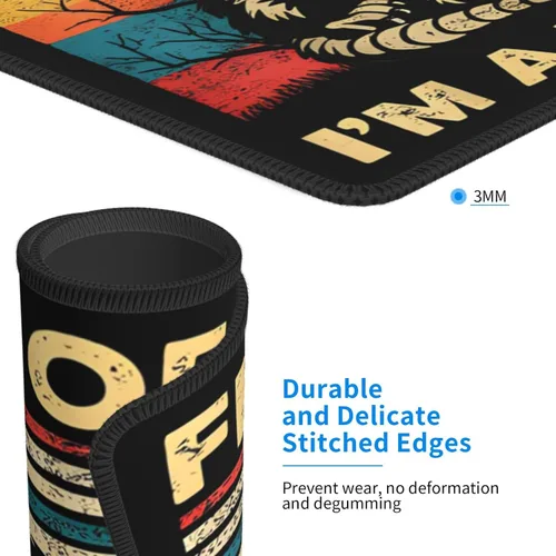 Miniatura 3 de Bonita y divertida alfombrilla de mouse cuadrada de zarigüeya con bordes cosidos duraderos, lavable, base de goma antideslizante, alfombrillas
