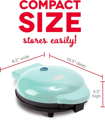 Miniatura 4 de DASH Máquina de gofres Express de 8" para gofres, paninis, hash browns + otros desayunos, almuerzos o aperitivos, con superficies de cocción