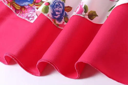Miniatura 6 de LLQKJOH Vestido de niña con volantes de encaje para boda, vestidos de dama de honor