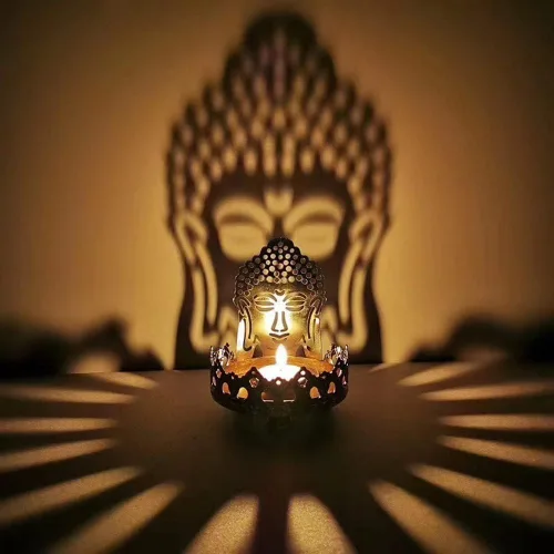 Miniatura 7 de Lámpara de mantequilla Ghee Portavelas de taza dorada Lámpara de aceite de latón tibetano Suministros de altar budista Hueco de metal tallado luz
