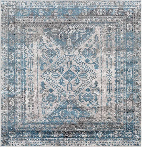 Miniatura 27 de Hauteloom Nelsonville - Alfombra tradicional bohemia para sala de estar, dormitorio, color gris, blanco, 6 pies 7 pulgadas x 9 pies