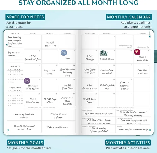 Miniatura 7 de Legend Planner Enero 2026 - Enero 2027 Agenda semanal y mensual fechada para alcanzar tus objetivos, aumentar la productividad y vivir más feliz.