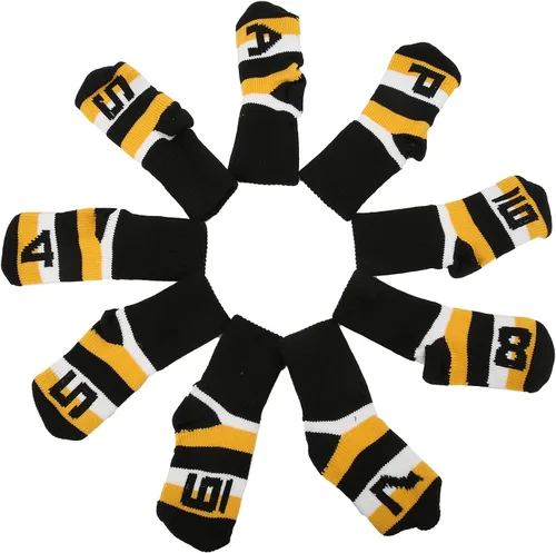 Miniatura 8 de Fundas de hierro de punto, fundas protectoras para golfs, juego con números para madera, ajuste conductores, calles, híbridos (negro) ocio y deportes