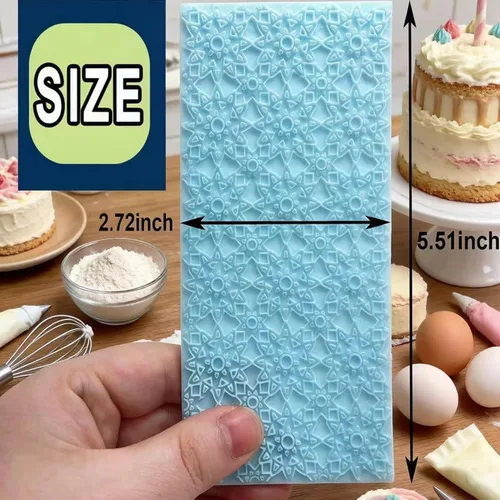 Miniatura 2 de Juego de 6 alfombrillas de impresión de fondant, juego de moldes para decoración de tartas, corteza de árbol en relieve, diseño de textura