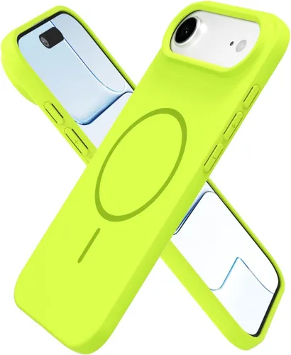 Miniatura 165 de oakxco Funda de silicona Mag Safe para iPhone 17 Pro Max, funda magnética delgada y fina compatible con carga inalámbrica MagSafe, bonita funda Negro