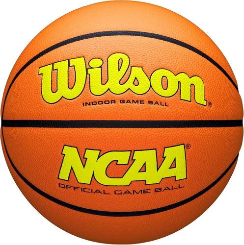 Miniatura 14 de Wilson NCAA Evo NXT Balones de Baloncesto Oficiales para Juegos en Interiores - Tamaños 6 y 7 Negro/Naranja